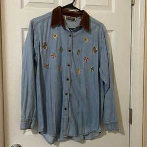 Vintage Embroidered Button Down